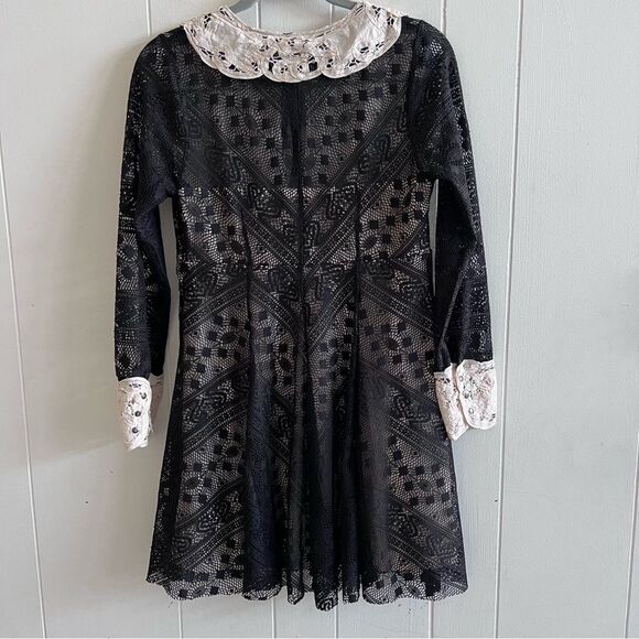 Free People  Talk that Talk Peter Pan Collar Fit and Flare Lace Dress - Picture 6 of 16
